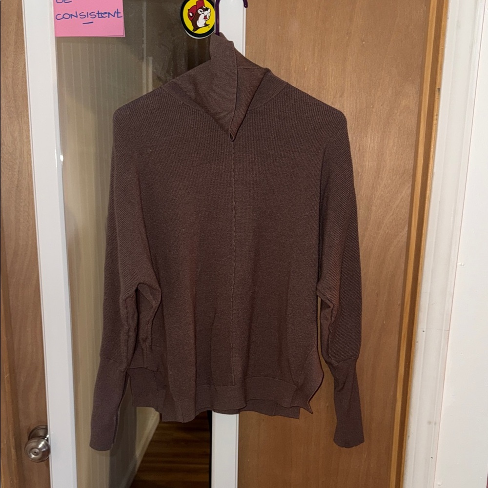 Crescent Women's Brown Cowl Neck Sweater